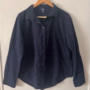 Chaps Navy Textured Shirt